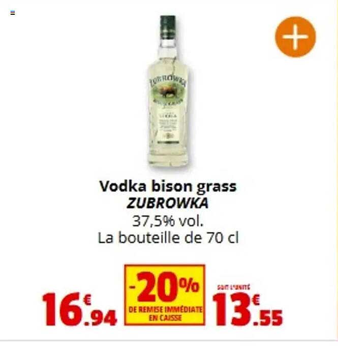 Vodka bison grass ZUBROWKA 37,5% vol. La bouteille de 70 cl