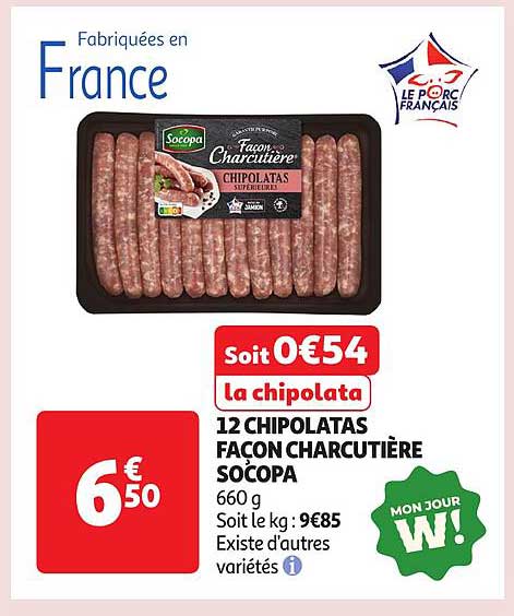 12 CHIPOLATAS FAÇON CHARCUTIÈRE SOÇOPA