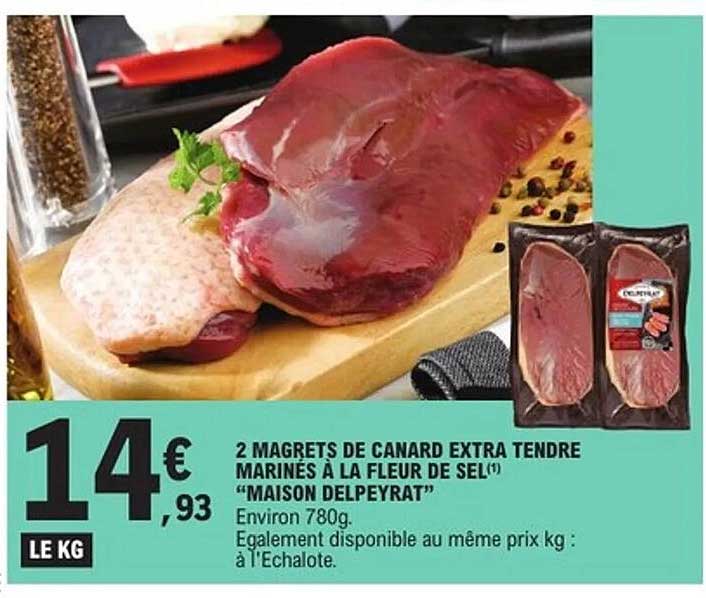2 MAGRETS DE CANARD EXTRA TENDRE MARINES À LA FLEUR DE SEL "MAISON DELPEYRAT"
