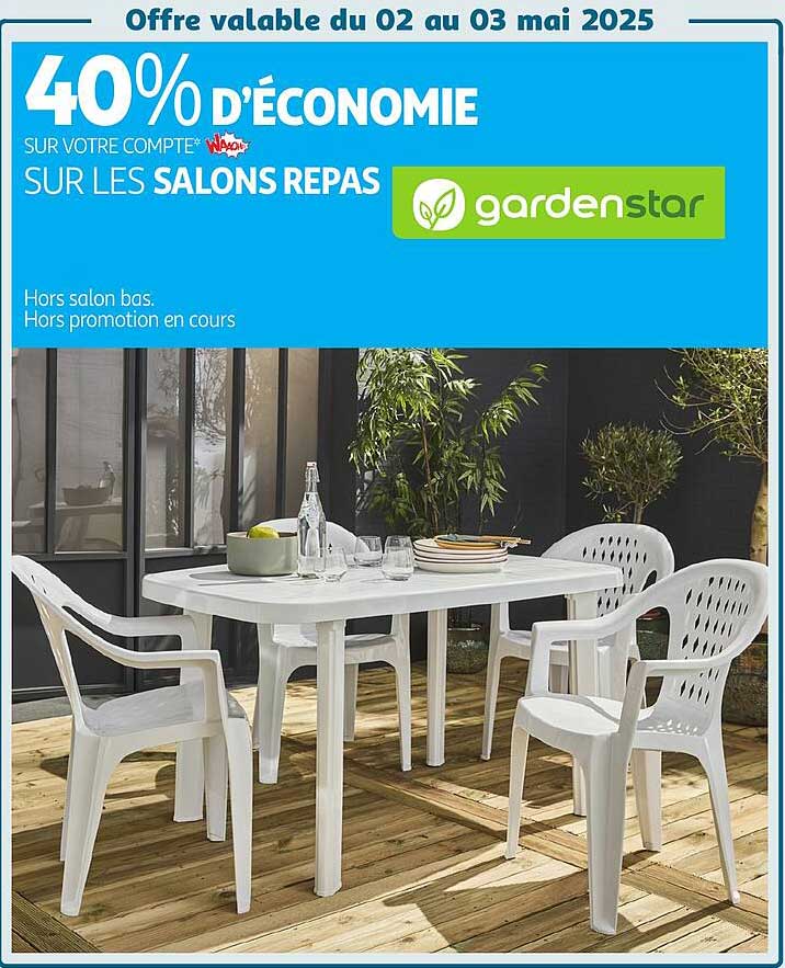 40% D'ÉCONOMIE SUR LES SALONS REPAS