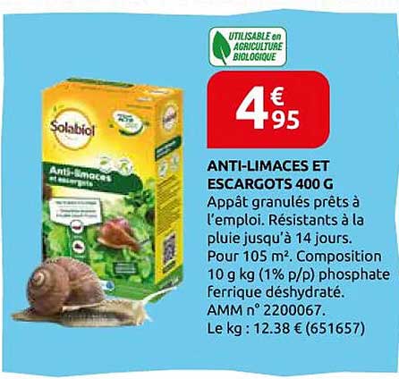 ANTI-LIMACES ET ESCARGOTS 400 G