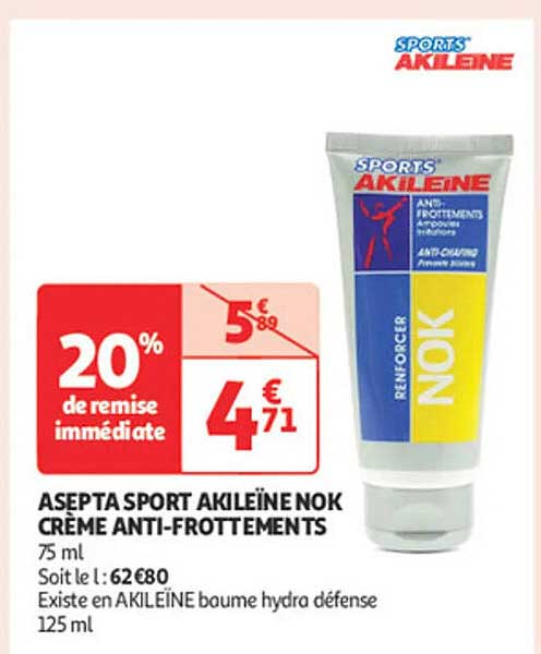 ASEPTA SPORT AKILEÏNE NOK CRÈME ANTI-FROTTEMENTS