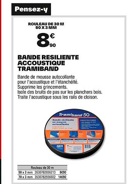 BANDE RESILIENTE ACCOUSTIQUE TRAMIBAND