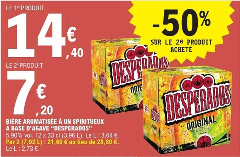 Bière aromatisée à un spiritueux à base d’agave « Desperados »