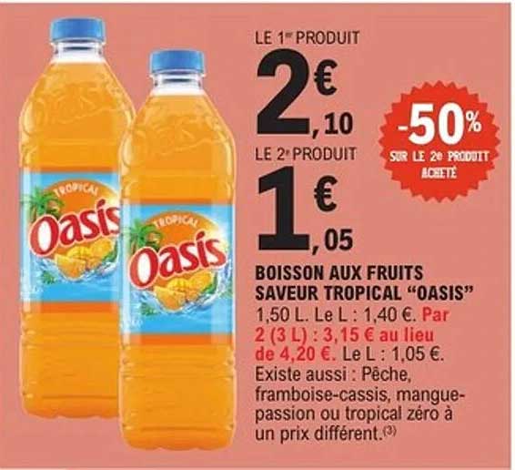 BOISSON AUX FRUITS SAVEUR TROPICAL "OASIS"