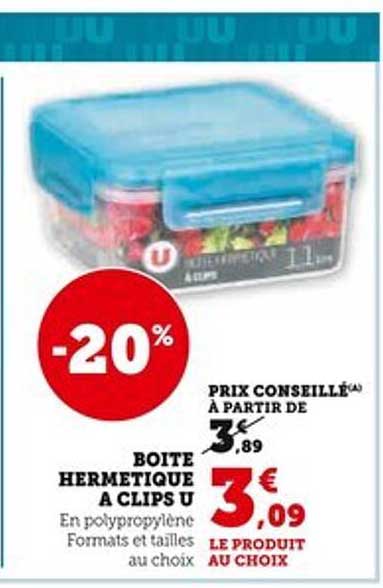 BOITE HERMÉTIQUE A CLIPS U
