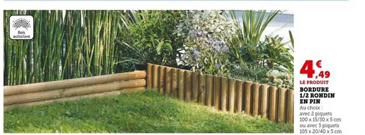 BORDURE 1/2 RONDIN EN PIN