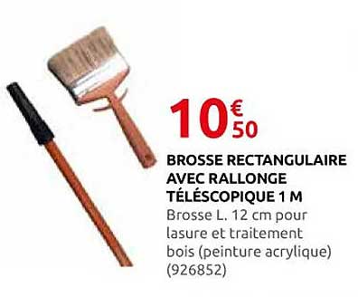 BROSSE RECTANGULAIRE AVEC RALLONGE TÉLESCOPIQUE 1 M