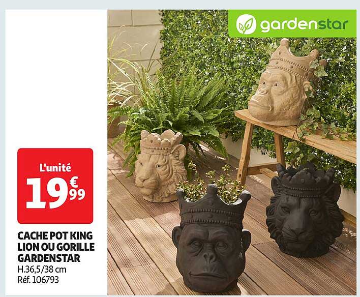CACHE POT KING LION OU GORILLE GARDENSTAR