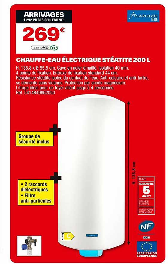 CHAUFFE-EAU ÉLECTRIQUE STÉTITTE 200 L