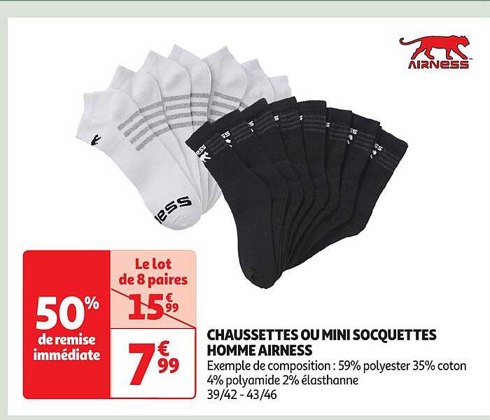 CHAUSSETTES OU MINI SOCQUETTES HOMME AIRNESS