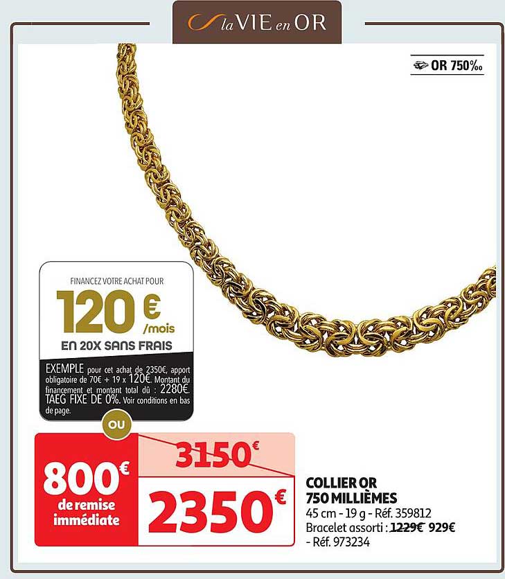 COLLIER OR 750 MILLIÉMES