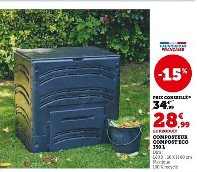 COMPOSTEUR COMPOSTECO 350 L