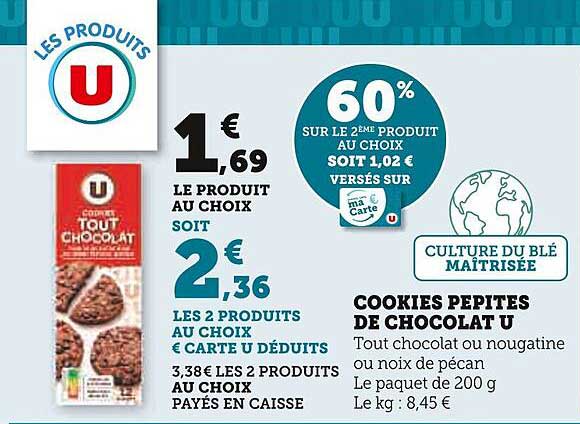 COOKIES PÉPITES DE CHOCOLAT U