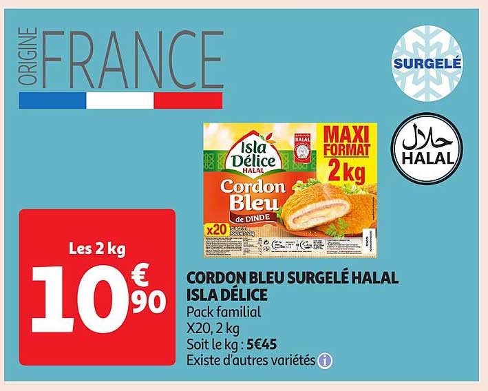 CORDON BLEU SURGELÉ HALAL ISLA DÉLICE