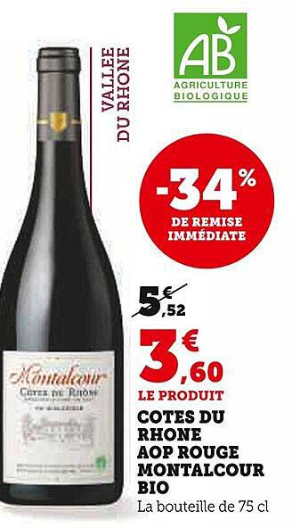 COTES DU RHONE AOP ROUGE MONTALCOUR BIO