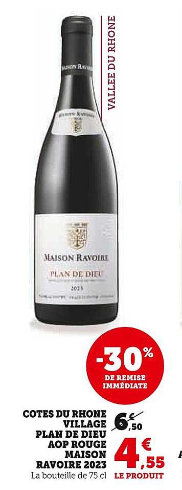 COTES DU RHÔNE VILLAGE PLAN DE DIEU AOP ROUGE MAISON RAVOIRE 2023