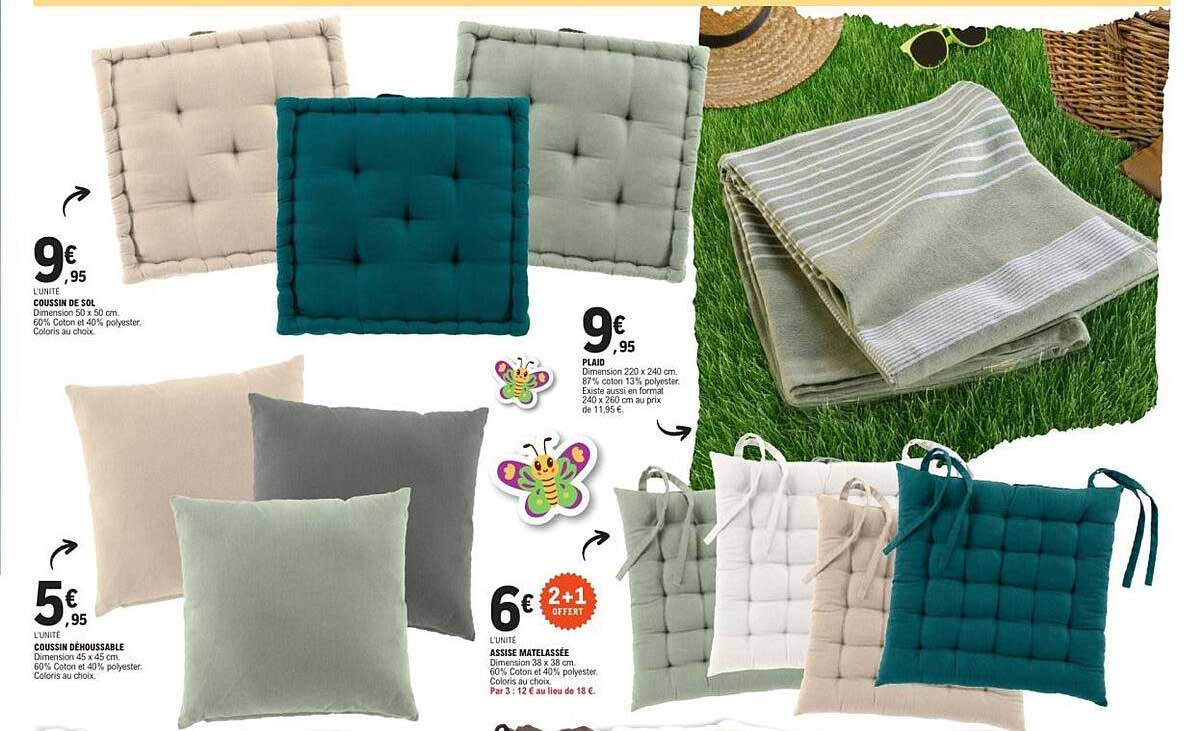 Coussin de Sol à 9,95€ l'unité