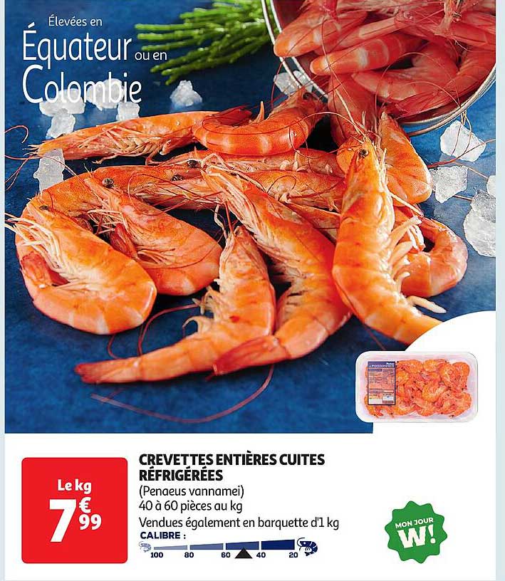 CREVETTES ENTIÈRES CUITES RÉFRIGÉRÉES