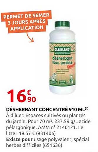 DÉSHERBANT CONCENTRÉ 910 ML