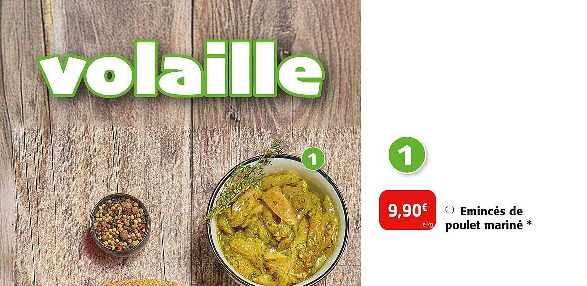 Émincés de poulet mariné