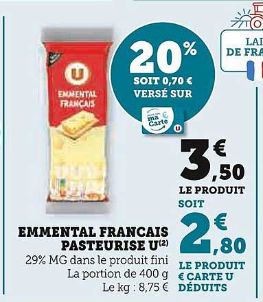 EMMENTAL FRANCAIS PASTEURISE U