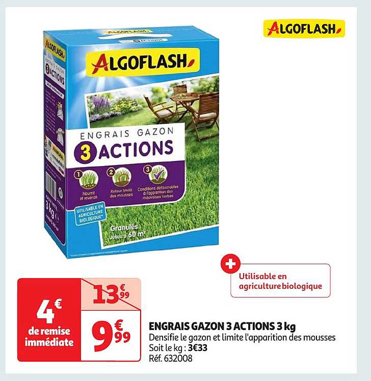 ENGRAIS GAZON 3 ACTIONS 3 kg