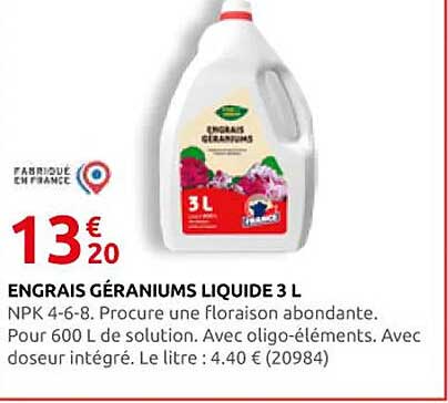 ENGRAIS GÉRANIUMS LIQUIDE 3 L