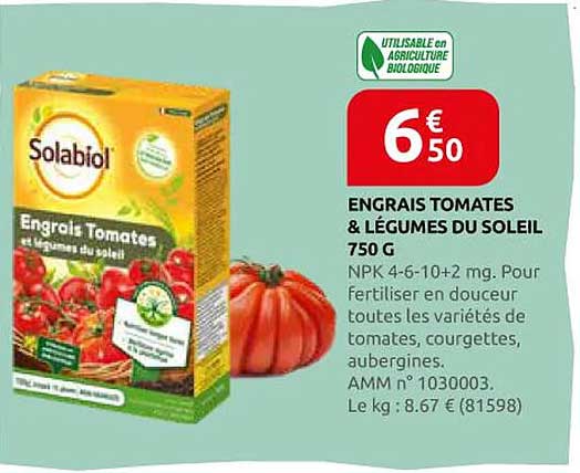ENGRAIS TOMATES & LÉGUMES DU SOLEIL