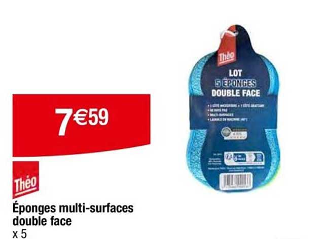 Éponges multi-surfaces double face