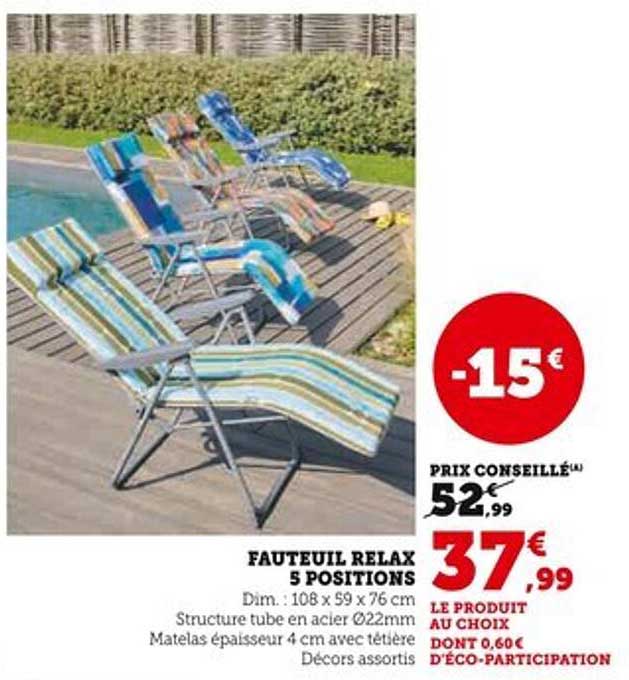 Fauteuil Relax 5 Positions