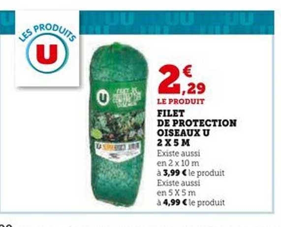 FILET DE PROTECTION OISEAUX U 2 X 5 M