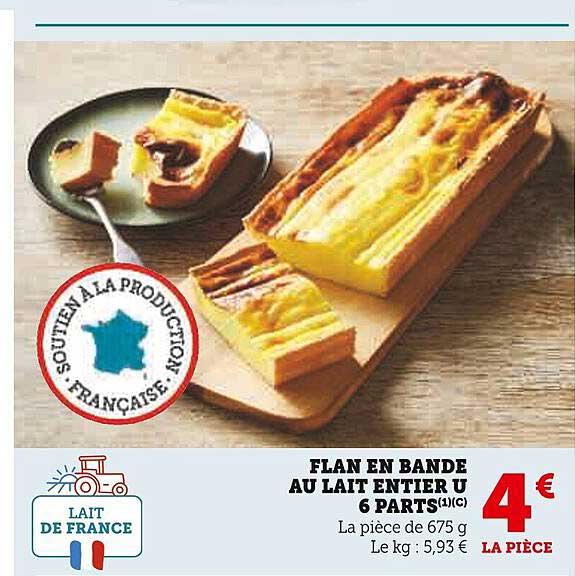 FLAN EN BANDE AU LAIT ENTIER U 6 PARTS
