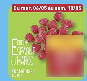 Framboises - Origine Espagne ou Maroc
