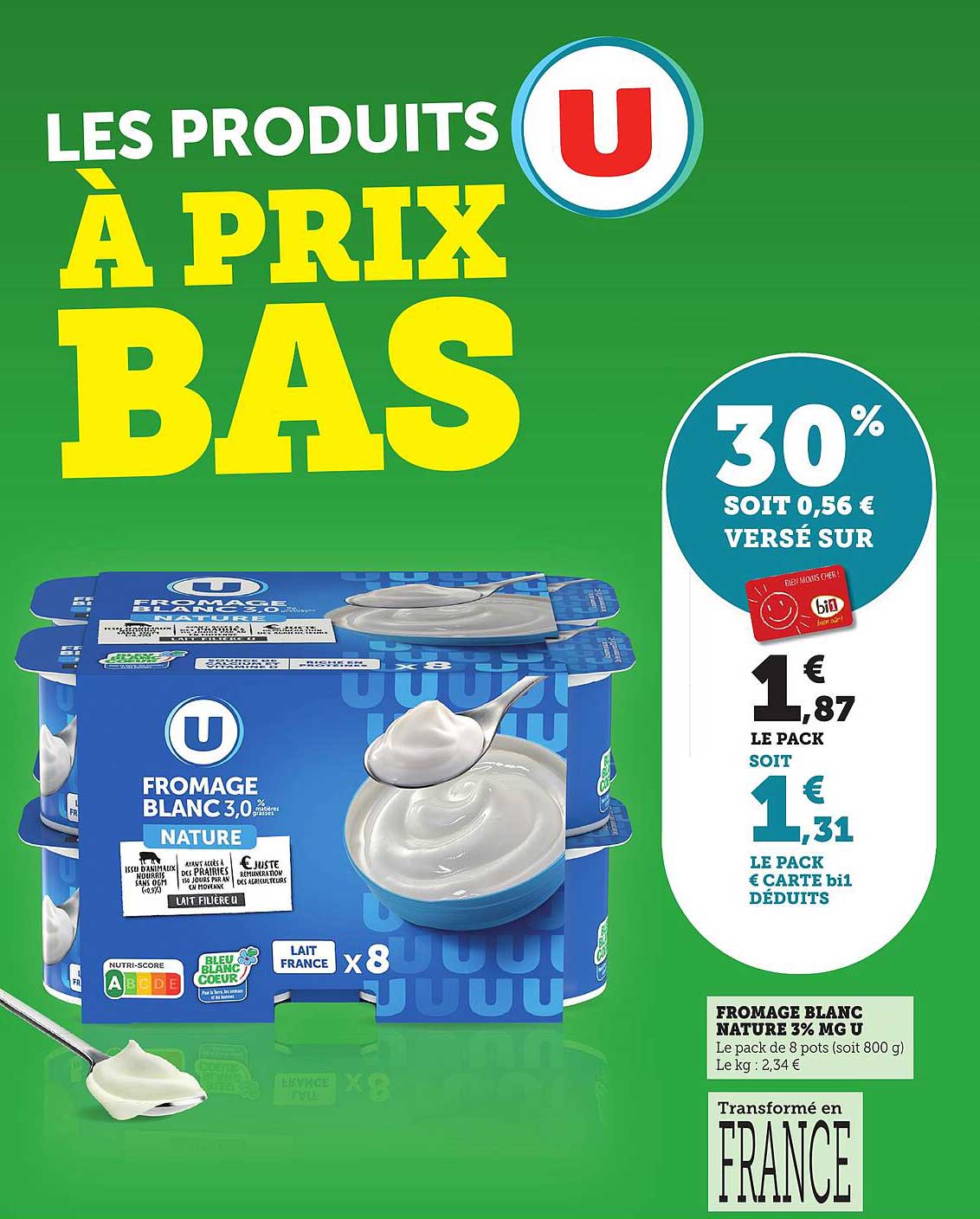 Fromage Blanc Nature 3% MG U x8