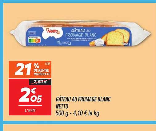 GÂTEAU AU FROMAGE BLANC NETTO