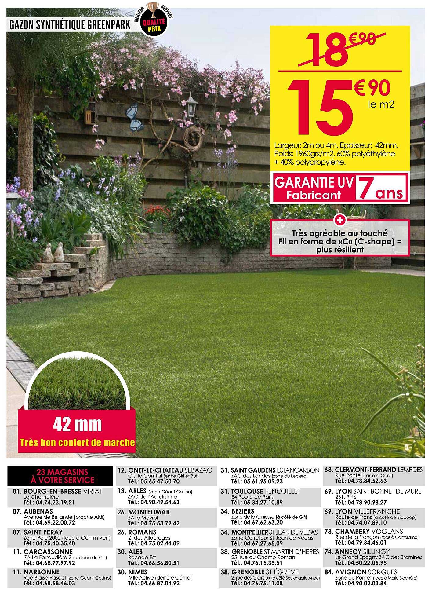 GAZON SYNTHÉTIQUE GREENPARK