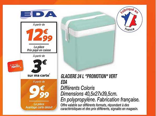GLACIERE 24 L "PROMOTION" VERT EDA