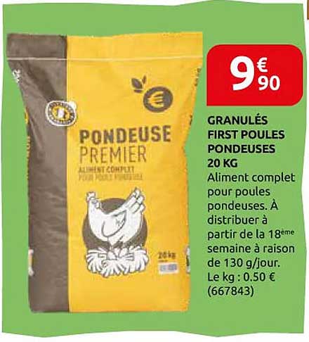GRANULÉS FIRST POULES PONDEUSES 20 KG