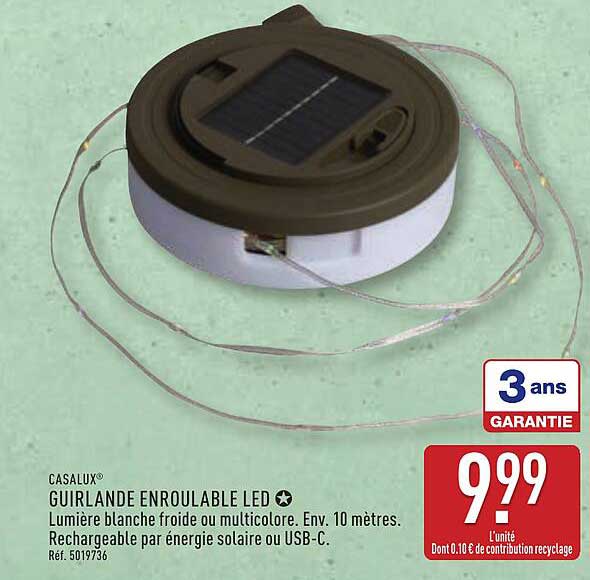 GUIRLANDE ENROULABLE LED