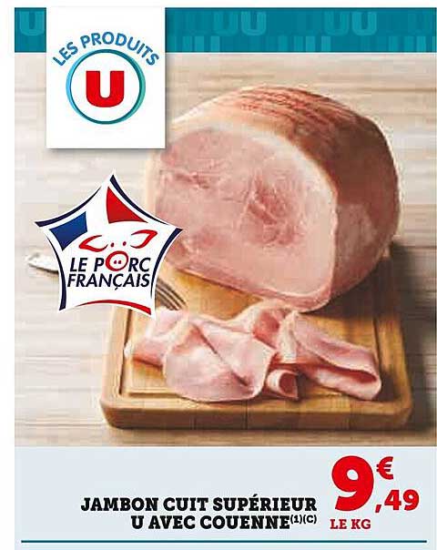JAMBON CUIT SUPÉRIEUR U AVEC COUENNE