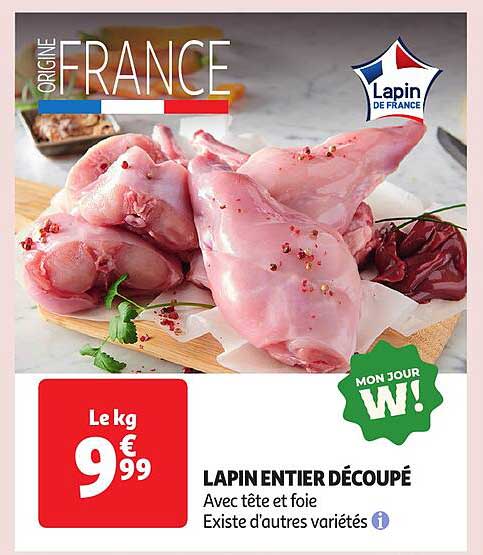 LAPIN ENTIER DÉCOUPÉ