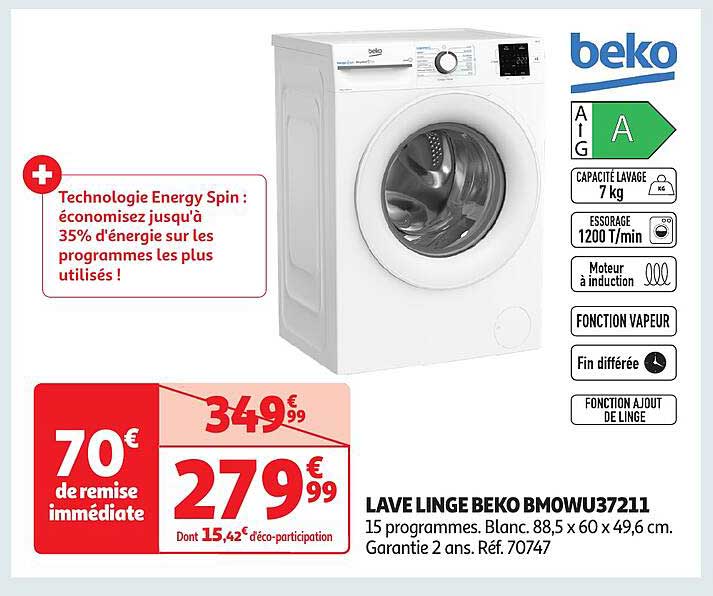 LAVE LINGE BEKO BMOWU37211