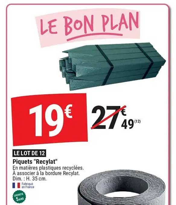 LE LOT DE 12 Piquets "Recyclat"