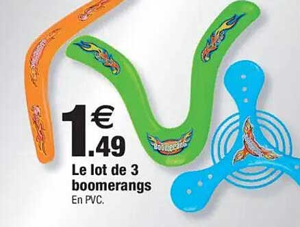 Le lot de 3 boomerangs