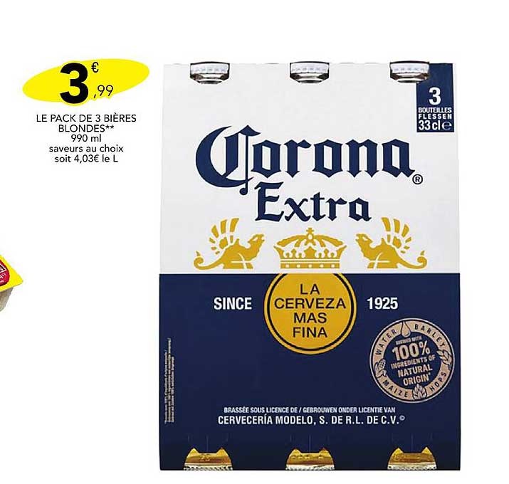 LE PACK DE 3 BIÈRES BLONDES