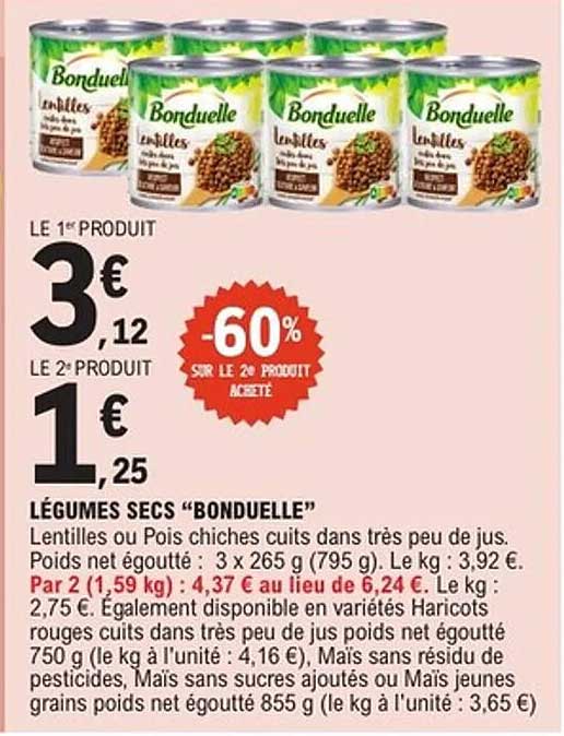 LÉGUMES SECS "BONDUELLE"
