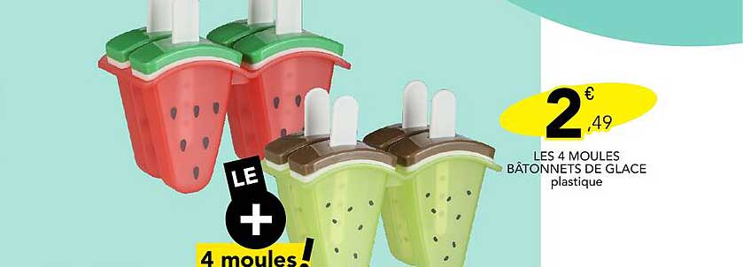 LES 4 MOULES BÂTONNETS DE GLACE
