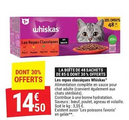 Les Repas Classiques Whiskas en sauce