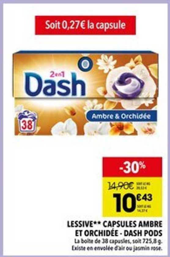 LESSIVE** CAPSULES AMBRE ET ORCHIDÉE - DASH PODS